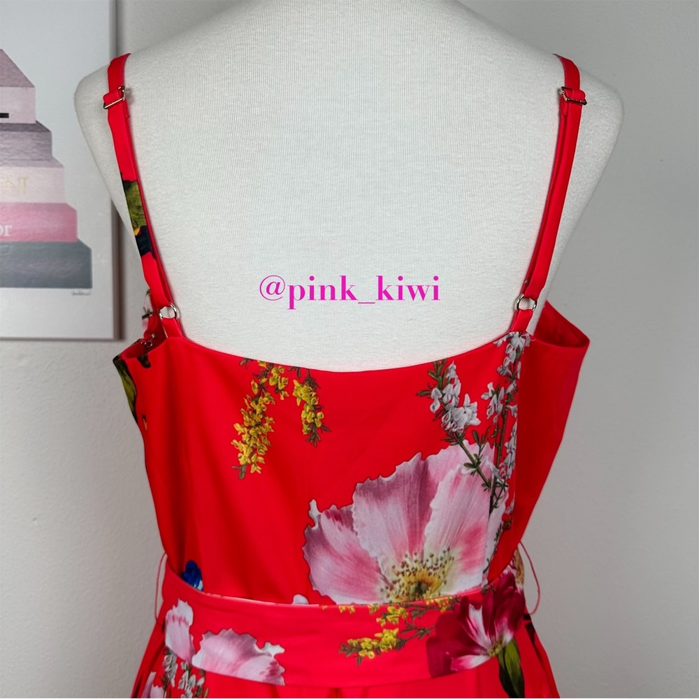 Ted Baker Piiper Berry Sundae Floral Wrap Jumpsuit - Picture 11 of 17